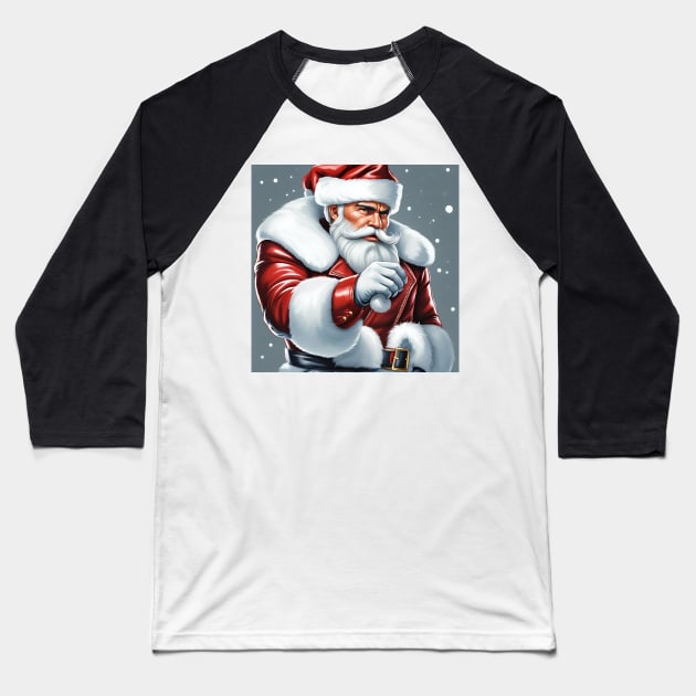 Buff Santa, Christmas Daddy Baseball T-Shirt by SNAustralia